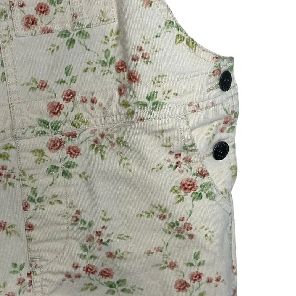 Polo Ralph Lauren Girls Floral Stretch Corduroy Overalls – Size 12